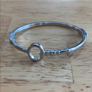 Fossil Key Bangle Bracelet - Silver